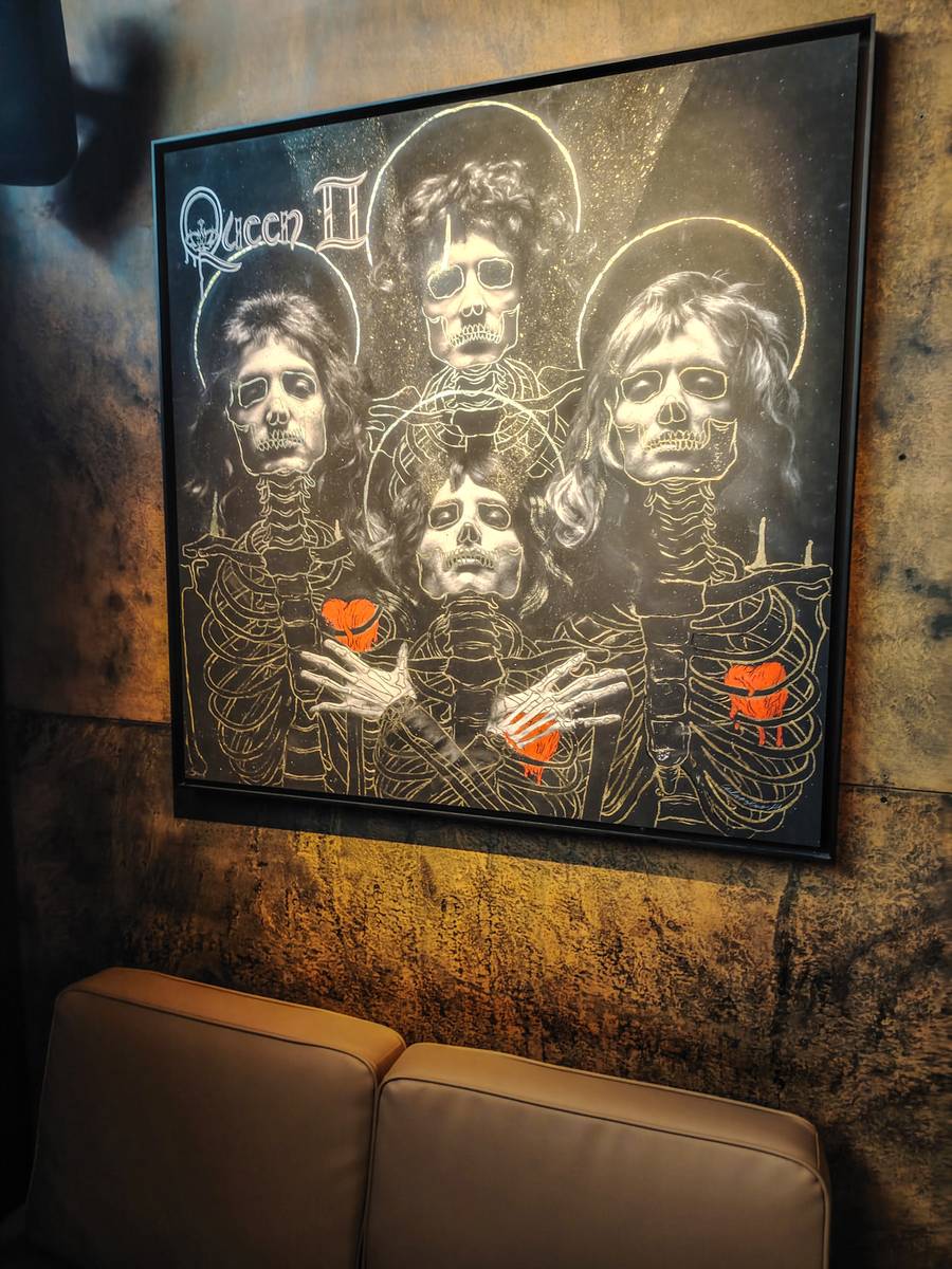 Queen artwork by Carlos Olmo installed at Hellcity