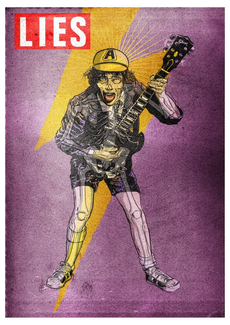 Angus Young — Fine Art Print Carlos Olmo