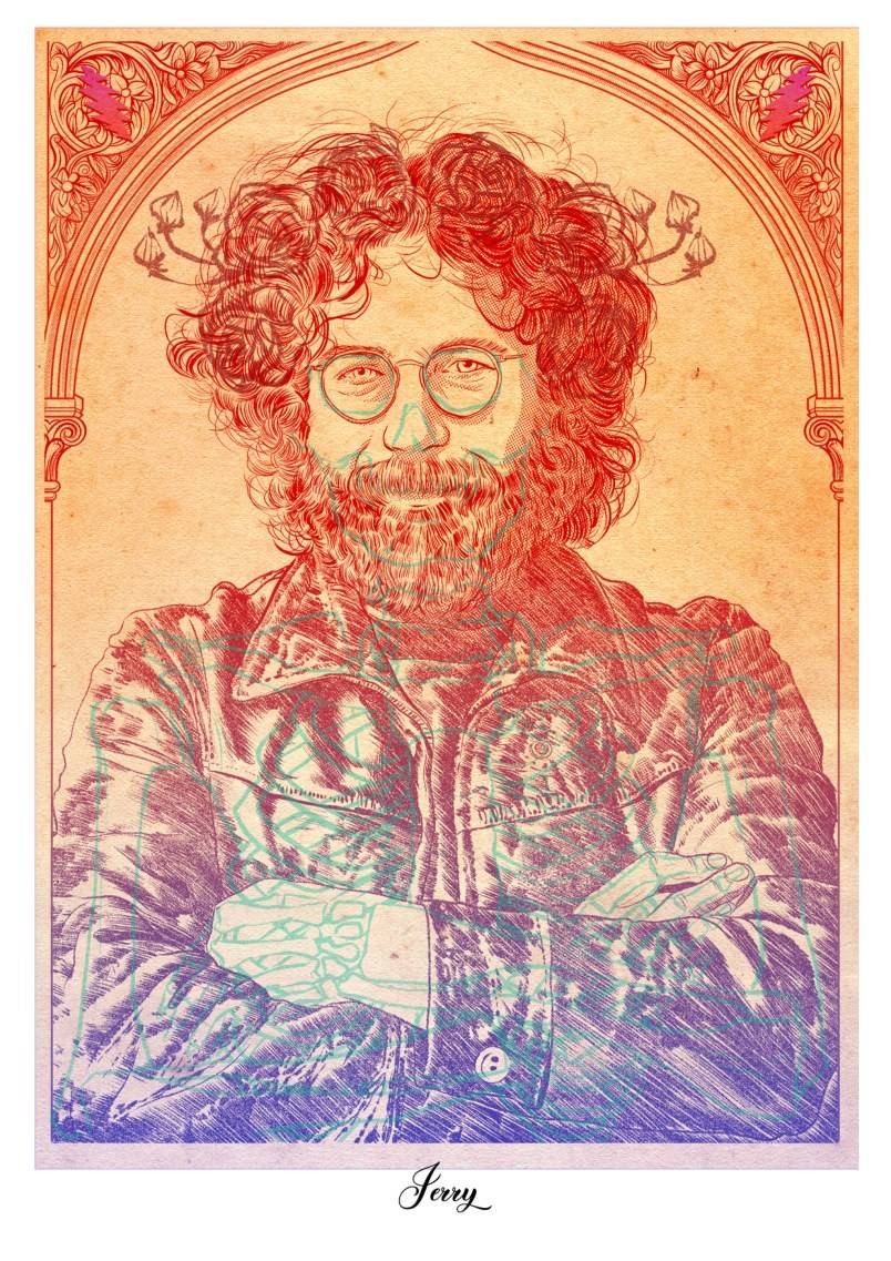 Jerry Garcia — Fine Art Print Carlos Olmo