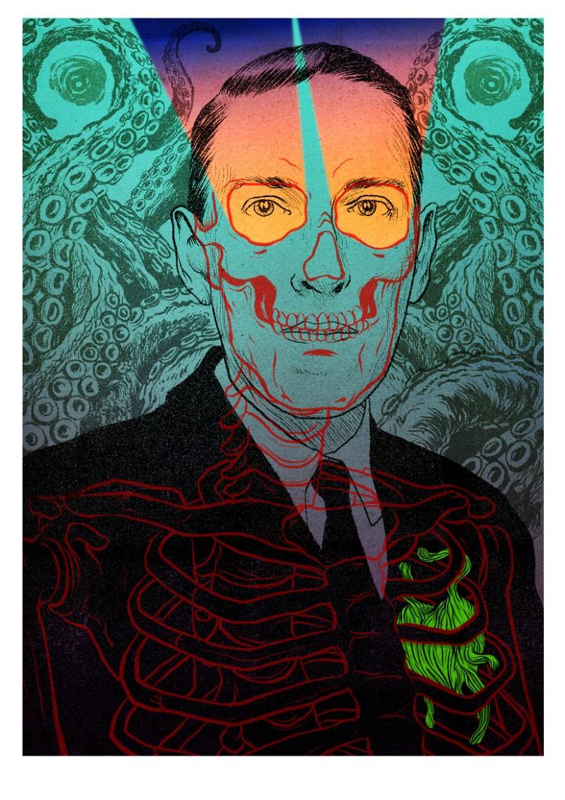 Lovecraft Skeleton — Fine Art Print Carlos Olmo