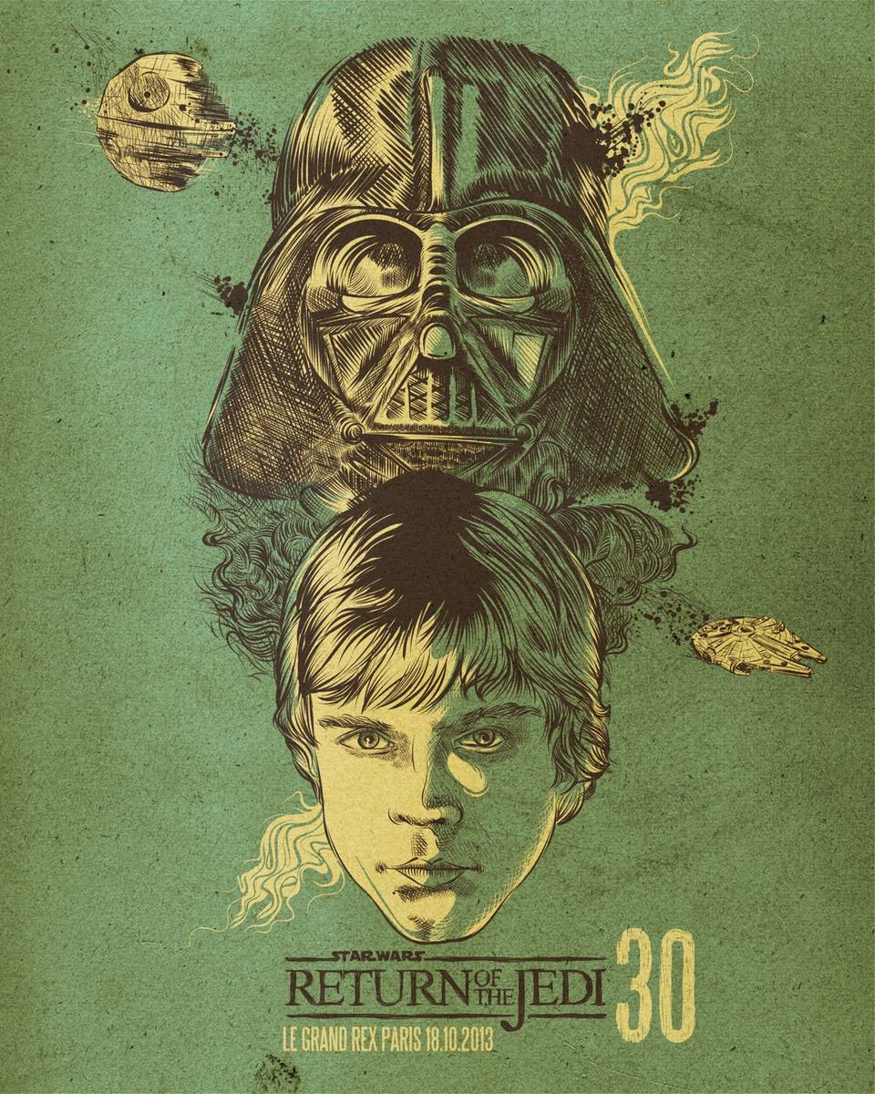 Return of the Jedi — 30 ans — Fine Art Print Carlos Olmo